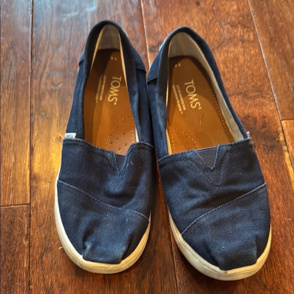 TOMS Navy Canvas Slip-Ons